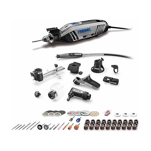  Dremel High Performance Rotary Tool Kit with Rotary Tool Workstation Drill Press Work Station and Wrench