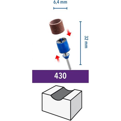  Dremel SC407 EZ SpeedClic Sanding Bands and Mandrel, Set of 2 Sanding Bands 13 mm (Grit 60/120) and 1 EZ SpeedClic Mandrel for Sanding, Shaping and Smoothing Wood and Plastic Materials