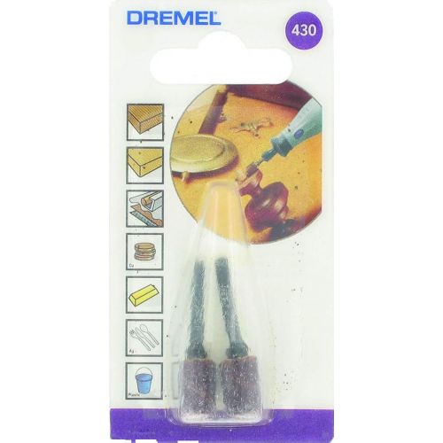 Dremel 430 Sanding Band & Mandrel 2-pack Accessory Set, 6,4 mm (Grit 60) Sanding Bands and Mandrels for Sanding, Shaping and Smoothing Wood and Plastic Materials