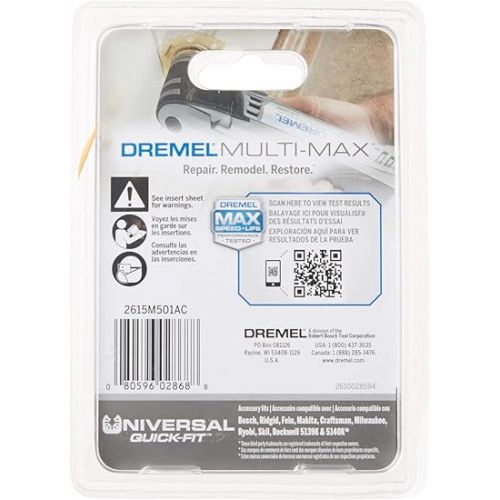  Dremel MM501 1/16-Inch Oscillating Multitool Blade for Grout Removal, Fast Cutting Carbide Accessory - Universal Quick- Fit Interface Fits Bosch, Makita, Milwaukee, and Rockwell