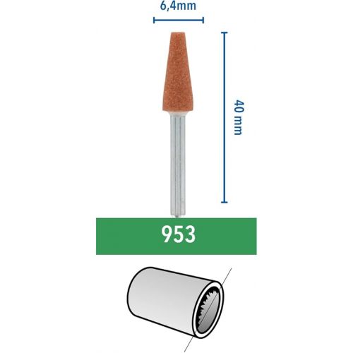  Dremel 953 Aluminium Oxide Grinding Stones Accessory Set, 3 Cone-shaped Grinding Stones for Grinding and Sharpening Metals (6,4 mm)