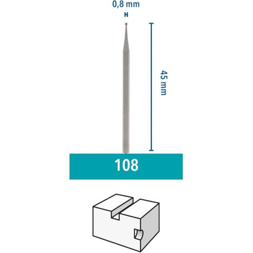  Dremel 108 Engraving Cutting Bit Multipack - 3x Cylindrical-shaped Engraving Cutter with 0.8mm Working Diameter