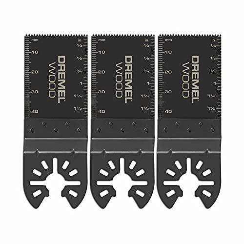  Dremel MM480B 3-Pack Wood & Drywall Oscillating Tool Blades, High Carbon Steel Flush Cut Saw Blades, Universal Quick- Fit Interface Fits Bosch, Makita, Milwaukee, and Rockwell