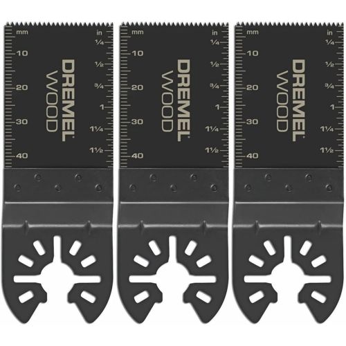  Dremel MM480B 3-Pack Wood & Drywall Oscillating Tool Blades, High Carbon Steel Flush Cut Saw Blades, Universal Quick- Fit Interface Fits Bosch, Makita, Milwaukee, and Rockwell