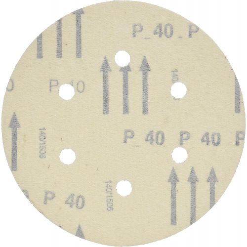  Bosch SR6R040 5-Piece 40 Grit 6 In. 6 Hole Hook-And-Loop Sanding Discs