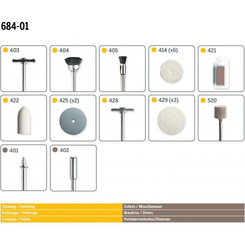  [아마존베스트]Dremel 684-01 20-Piece Cleaning & Polishing Rotary Tool Accessory Kit With Case- Includes Buffing Wheels, Polishing Bits, and Compound