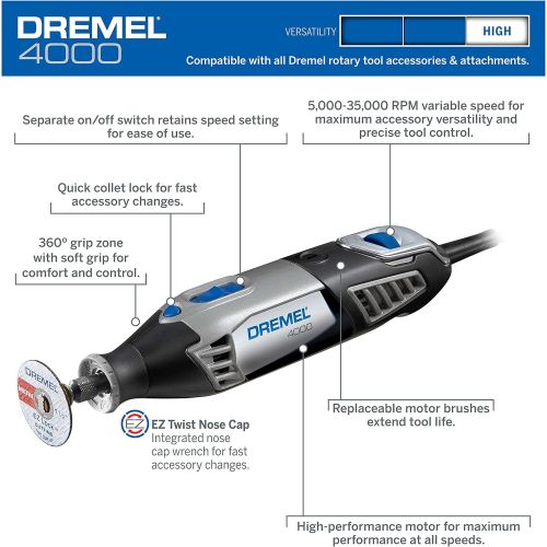  [아마존베스트]Dremel 4000-4/34 Rotary Tool Kit with Flex Shaft Attachment
