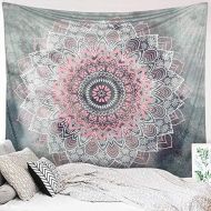 Brand: Dremisland Dremisland Grey and Pink Lotus Flower Tapestry - Indian Mandala / Hippie Bohemian / Oriental Wall Tapestry - Decorative Wall Tapestry / Fabric Wall Hanging