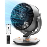 Dreo 16 Inch 25dB Quiet Smart Fans for Bedroom, DC Room Fan with Remote, 120°+90° Omni-Directional Oscillating Fan, 6 Modes, 9 Speeds, 12H Timer, Alexa/Google/WiFi/Voice Control, Silver, Oversize