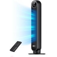 Dreo Tower Fan for Bedroom, 25ft/s Velocity Quiet Floor Fan, 90° Oscillating Fans for Indoors with 4 Speeds, 4 Modes, 8H Timer, Standing Fans, Bladeless Fan, Black, Nomad One (DR-HTF007)