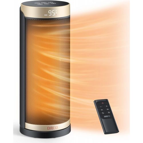  Dreo Space Heater for Indoor Use, 1500W Fast Heating Ceramic Electric Heater with Thermostat, Remote, Overheating & Tip-Over Protection, 1-12H Timer, 70° Oscillating Portable Heate