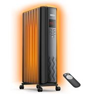 Dreo Radiator Heater, Electric Indoor Portable 1500W Radiator Space Heater with Remote Control Overheat & Tip-Over Protection Silent Operation 24h Timer, Digital Thermostat, ECO Mo