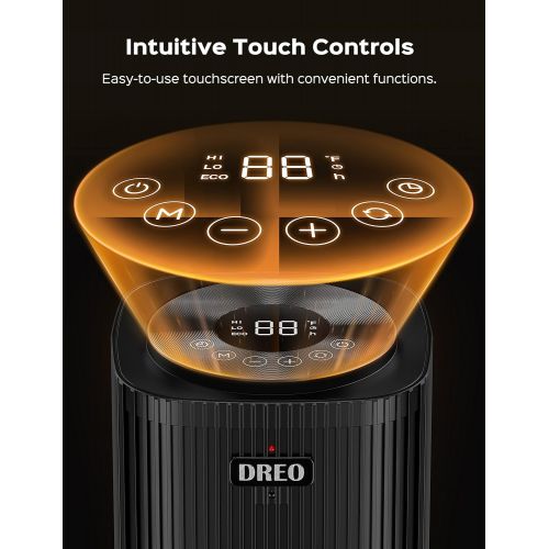  Dreo Space Heaters for Indoor Use, Quiet&Fast Portable Heater with Tip-Over and Overheat Protection, Remote, Oscillating,12H Timer, LED Display with Touch Control, Electric Heater
