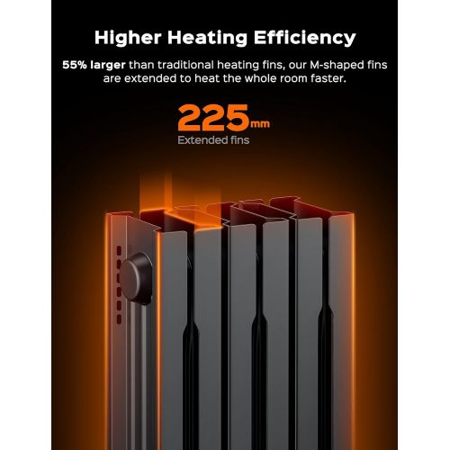  Dreo Radiator Heater, 2021 Upgrade 1500W Electric Portable Space Oil Filled Heater & Space Heaters for Indoor Use, Quiet&Fast Portable Heater with Tip-Over and Overheat Protection