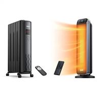 Dreo Radiator Heater, 2021 Upgrade 1500W Electric Portable Space Oil Filled Heater & 24 Space Heater, 10ft/s Fast Quiet Heating Portable Electric Heater, Black