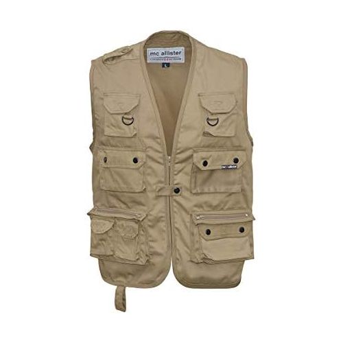  [아마존베스트]Dresden Onlineshop Mcallister Canadian Outdoor Vest | Fishing Leisure Hunting Trekking Hiking Fishing Camping Safari Vest | Sleeveless, Black, Olive, Beige, M, L, XL, XXL