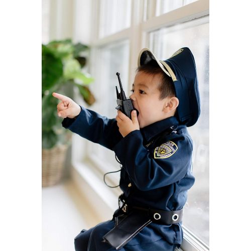  Dress Up America Deluxe Police Dress Up Costume Set - Includes Shirt, Pants, Hat, Belt, Whistle, Gun Holster and Walkie Talkie (Small)