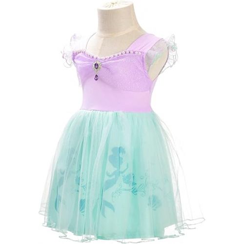  Dressy Daisy Princess Dress Up Clothes Halloween Fancy Party Tulle Skirt Summer Outfit for Baby & Toddler Girls