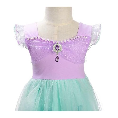  Dressy Daisy Princess Dress Up Clothes Halloween Fancy Party Tulle Skirt Summer Outfit for Baby & Toddler Girls