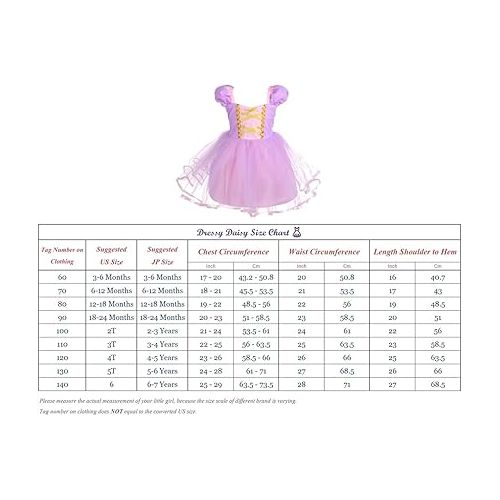  Dressy Daisy Princess Costumes Birthday Fancy Halloween Xmas Party Dresses Up for Toddler Girls Size 4T