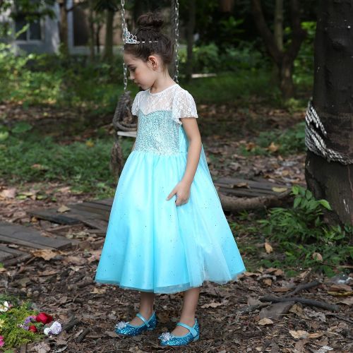  Dressy Daisy Girls Ice Princess Dress Up Costumes Halloween Fancy Party Dresses Sequined