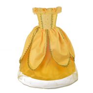 Dressy Daisy Girls Princess Belle Dress Up Costumes Halloween Fancy Party Dress Golden Trimmed