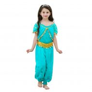 Dressy Daisy Girls Princess Jasmine Dress Up Costumes Jumpsuit Halloween Fancy Party