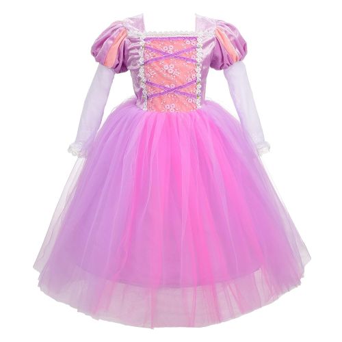  Dressy Daisy Girls Princess Rapunzel Dress Up Costumes Halloween Fancy Party Dress