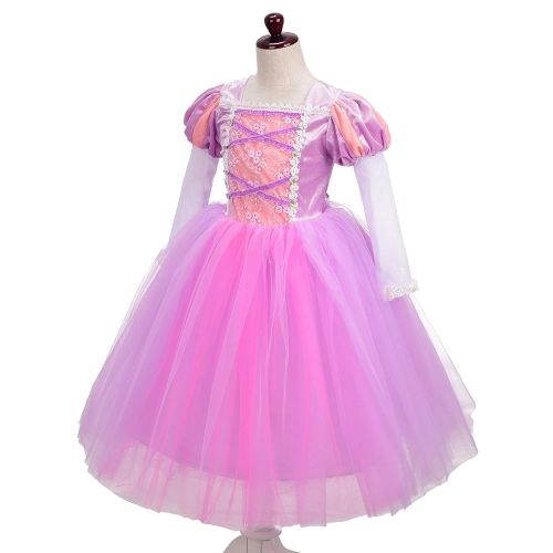  Dressy Daisy Girls Princess Rapunzel Dress Up Costumes Halloween Fancy Party Dress