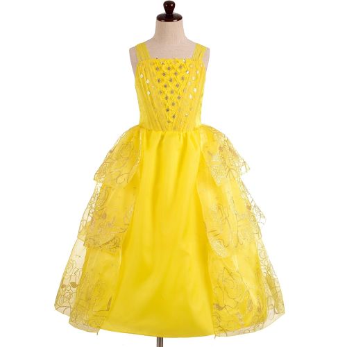  Dressy Daisy Girls Princess Belle Costume Princess Dress Halloween Fancy Dress Up