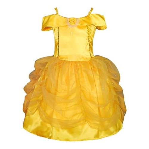  Dressy Daisy Princess Dress Up Costume Gold Yellow Ballgown Fancy Halloween Xmas Birthday Party Carnival