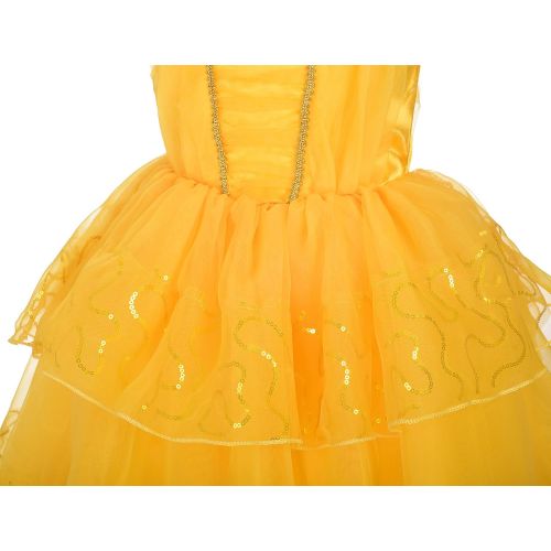  Dressy Daisy Girls Dress Up Princess Belle Costumes Halloween Fancy Party Dress