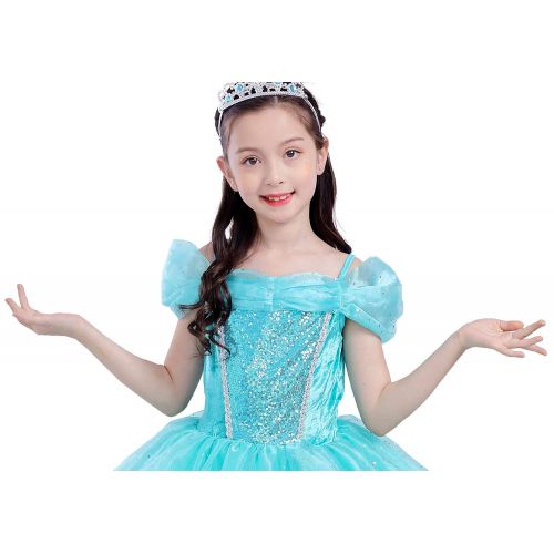  Dressy Daisy Toddler Girls Princess Belle Cinderella Aurora Jasmine Dress Up Costumes Fancy Party Dresses