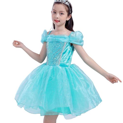  Dressy Daisy Toddler Girls Princess Belle Cinderella Aurora Jasmine Dress Up Costumes Fancy Party Dresses