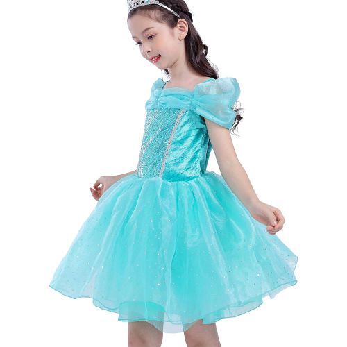  Dressy Daisy Toddler Girls Princess Belle Cinderella Aurora Jasmine Dress Up Costumes Fancy Party Dresses