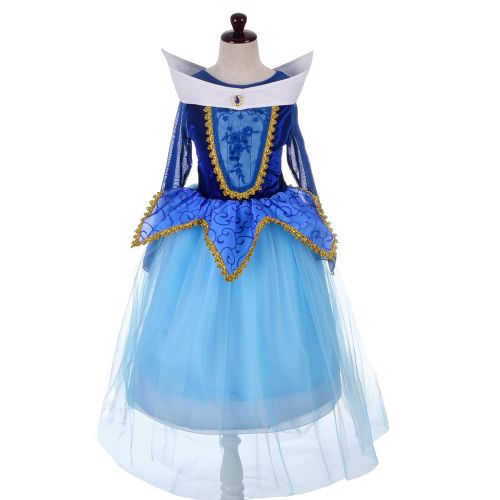  Dressy Daisy Girls Princess Aurora Costume Fancy Birthday Party Cosplay Dress
