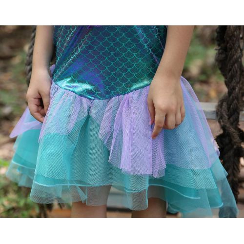  Dressy Daisy Little Mermaid Ariel Costume Outfit Princess Fancy Dress Up for Girl