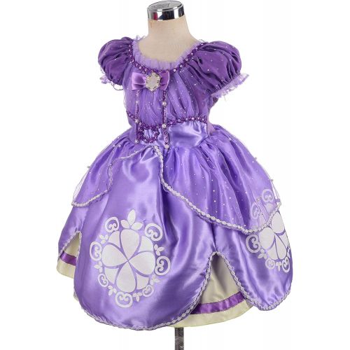  Dressy Daisy Girls Princess Dress Up Costume Cosplay Pueple Halloween Xmas Fancy Party Dresses 62 Size 12M-10