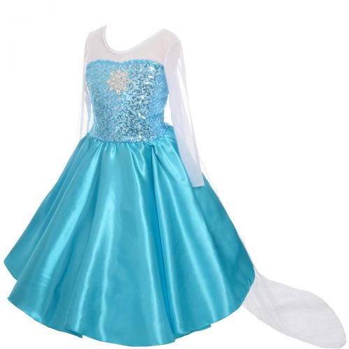  Dressy Daisy Girls Princess Elsa Costumes Snow Queen Fancy Party Birthday Dress