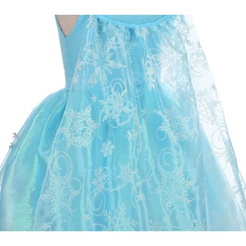  Dressy Daisy Girls Princess Elsa Costumes Frozen Dress with Train Halloween Party Costume