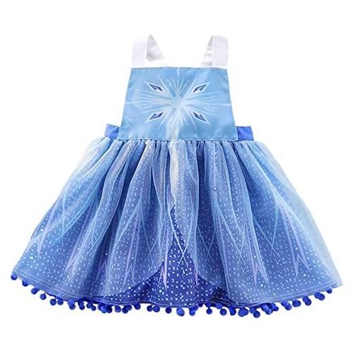  Dressy Daisy Toddler Girl Ice Princess Apron Dress Up Costume Snow Queen Birthday Gift Fancy Outfit