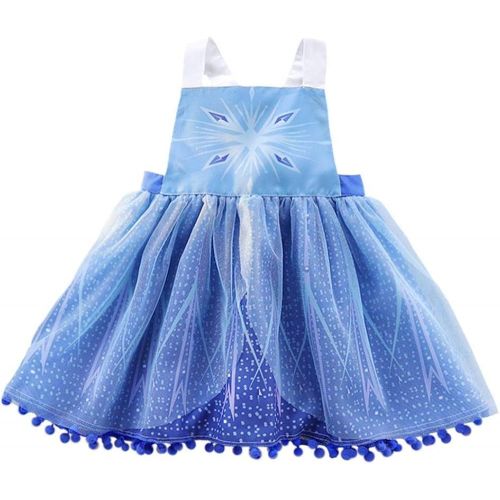  Dressy Daisy Toddler Girl Ice Princess Apron Dress Up Costume Snow Queen Birthday Gift Fancy Outfit