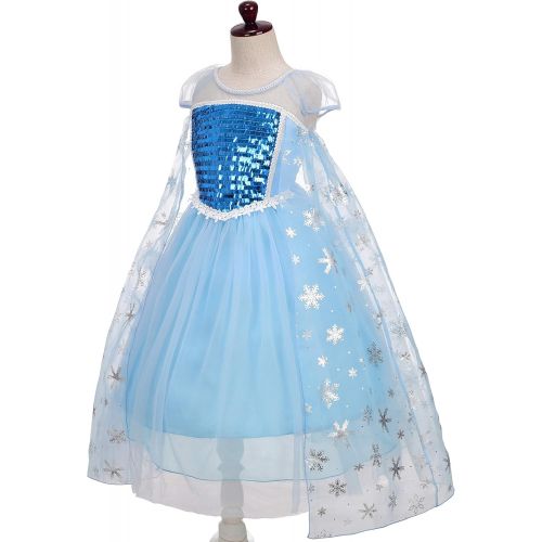  Dressy Daisy Girls Ice Princess Dress Up Costumes Halloween Christmas Fancy Party Dresses Size 2 10