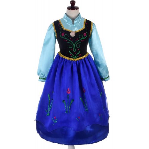  Dressy Daisy Girls Ice Princess Sister Costume Dresses Birthday Halloween Christmas Fancy Party Outfit Size 3 10
