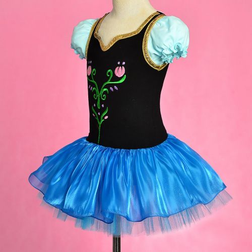  Dressy Daisy Ballerina Costume Dance Outfit Tulip Ballet Tutu Dress Fancy Dancewear for Toddler Little Girls Blue