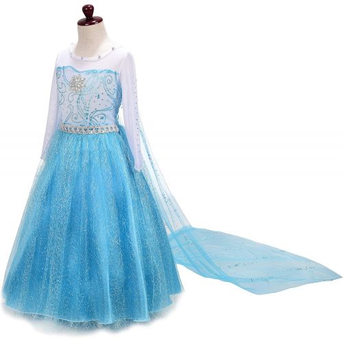  Dressy Daisy Girls Ice Princess Dress Costume Birthday Halloween Christmas Fancy Party Outfit Size 2 12