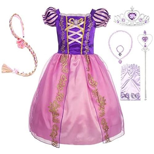  Dressy Daisy Princess Costume Halloween Birthday Fancy Party Dress Up Pageant Gown for Girls