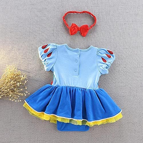  Dressy Daisy Baby Girl Princess Romper Costumes Onesie Dress Bodysuit with Headband Halloween Birthday Party Fancy Outfits