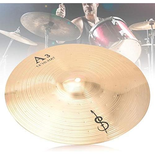  [아마존베스트]Drfeify 14 inch drum cymbal metal hihat cymbal replacement parts for beginners and student drummer
