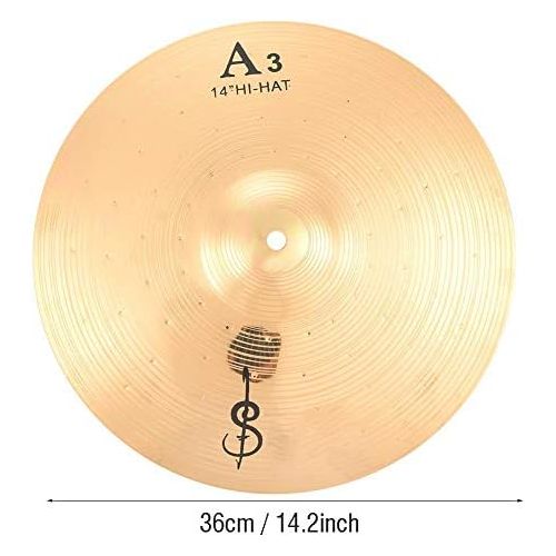  [아마존베스트]Drfeify 14 inch drum cymbal metal hihat cymbal replacement parts for beginners and student drummer